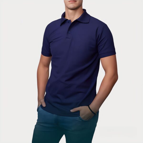 Polo Camisero Azul Acero